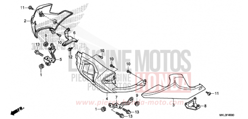 UNTERER WINDLAUF (NC750XA) NC750XAL de 2020